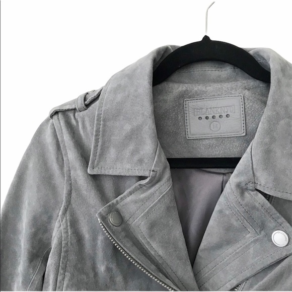 BLANK NYC Gray 100% Suede Leather Moto Jacket - Picture 4 of 13